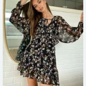 Top shop v-neck mini dress in multi colors